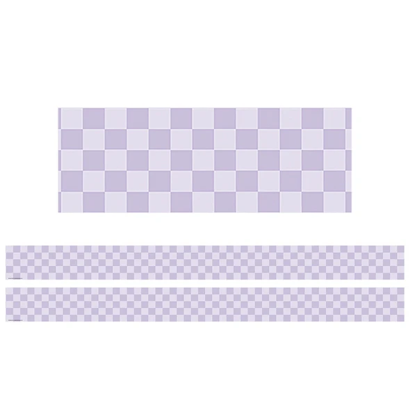 2-Pack Cool for School Purple Checkers Straight Border Trim