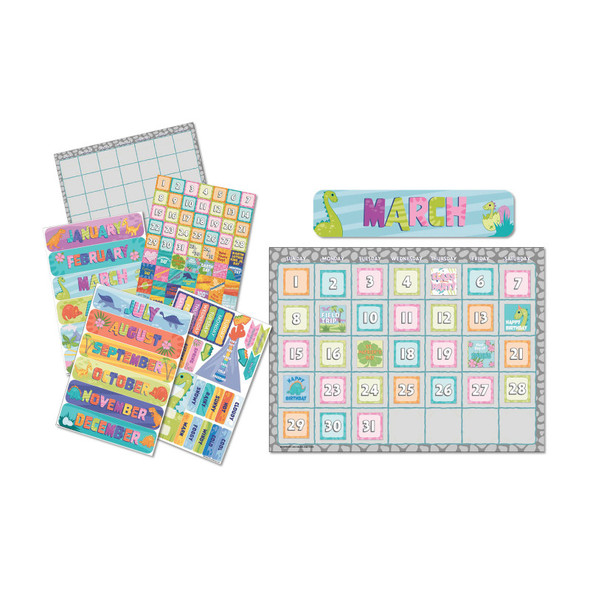 Dino Quest Calendar Bulletin Board Set, 109 Pieces