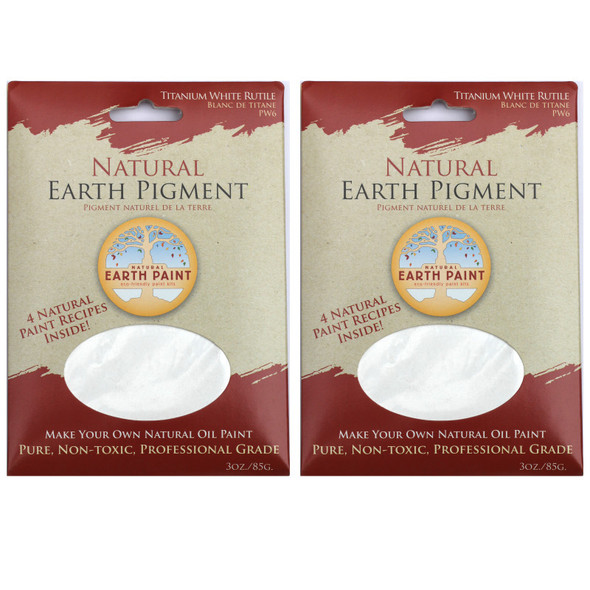 2-Pack Earth & Mineral Pigment, Titanium White Rutile, 3 oz