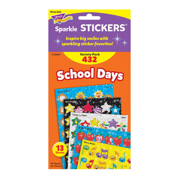 School Days Sparkle Stickers® Variety Pack, 432 ct
