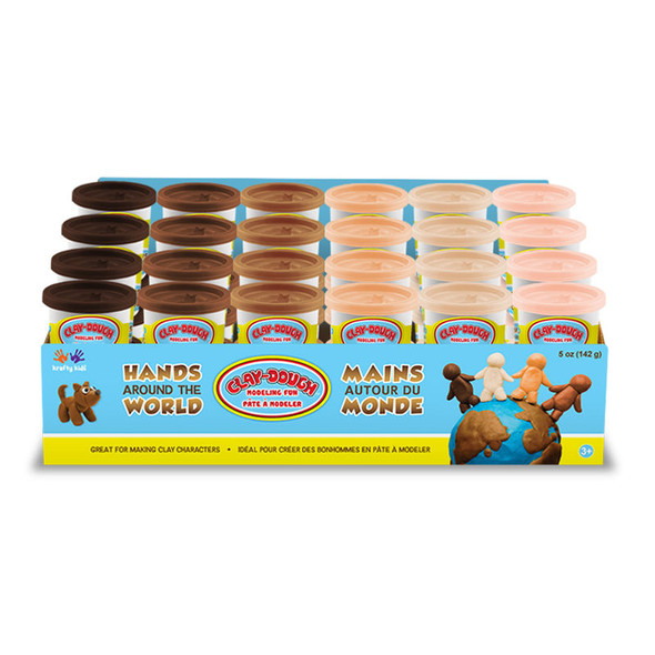 Neutral Modeling Clay Dough Assortment, Hands Around the World Colors, 5 oz Tubs, 48 Tubs