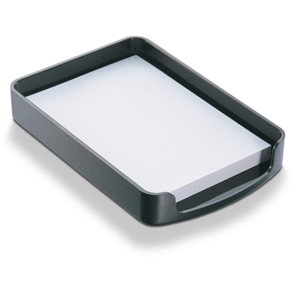 Heavyweight Plastic Memo Holder with 100 Sheets of 4 x 6 Inch Note Paper, Black