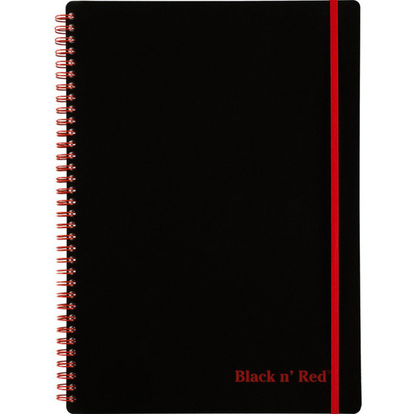 Soft Cover Twin-Wire Business Notebook, 70 Sheets, 11.75 in x 8.25 in, Black