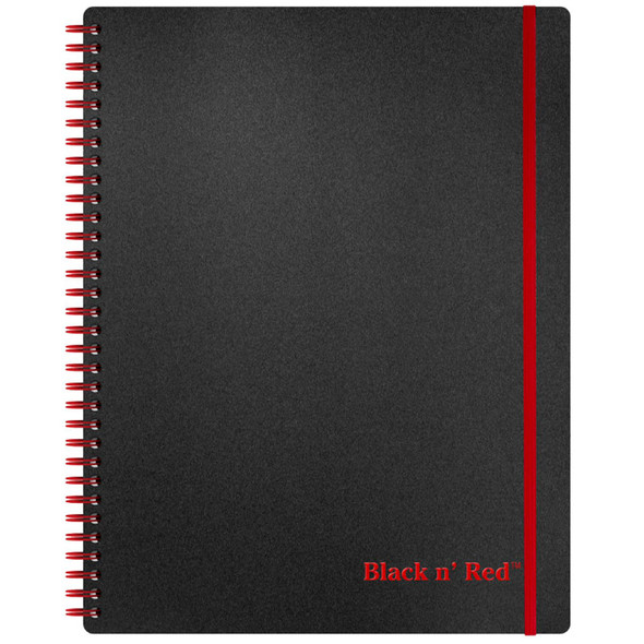 Soft Cover Twin-Wire Business Notebook, 70 Sheets, 11 in x 8.5 in, Black