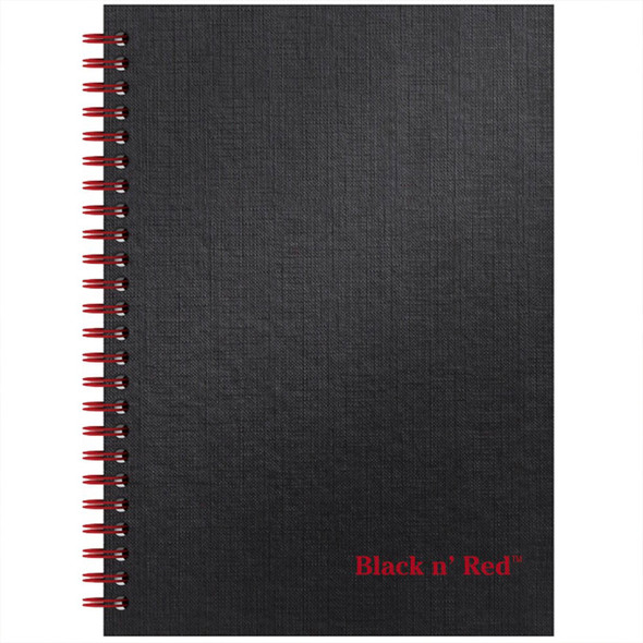 Hardcover Twin-Wire Business Notebook, 70 Sheets, 11 in x 8.5 in, Black