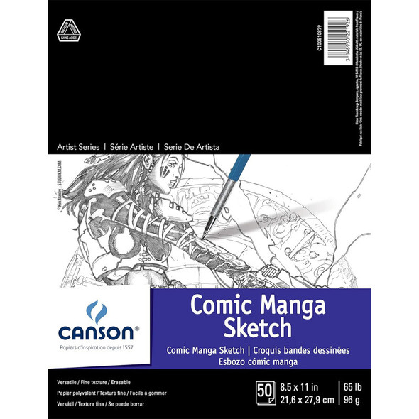 Artist Series Sketch Paper Pad, 65 lb/96 gsm, 50 Sheets, 8.5 x 11 in