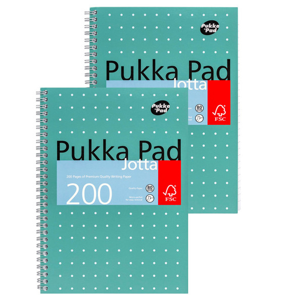 B5 Metallic Jotta Notepads, Green, 2 Pack