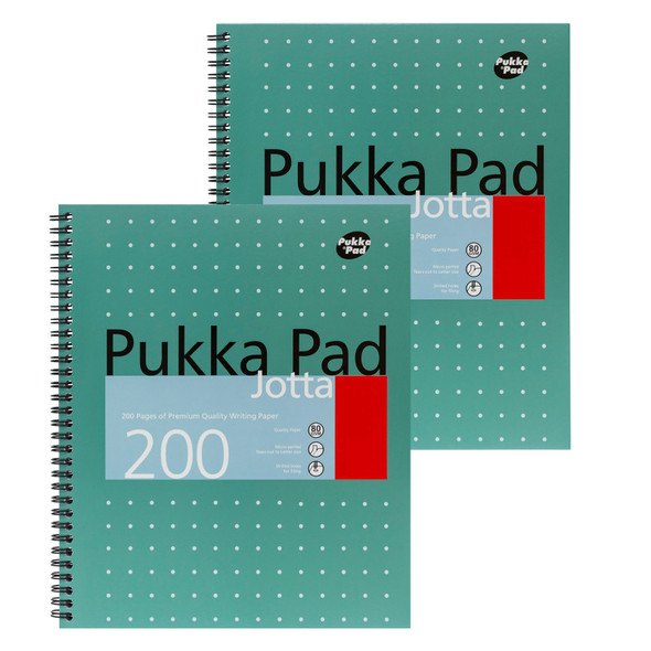 Letter Metallic Jotta Notepads, Green, 2 Pack