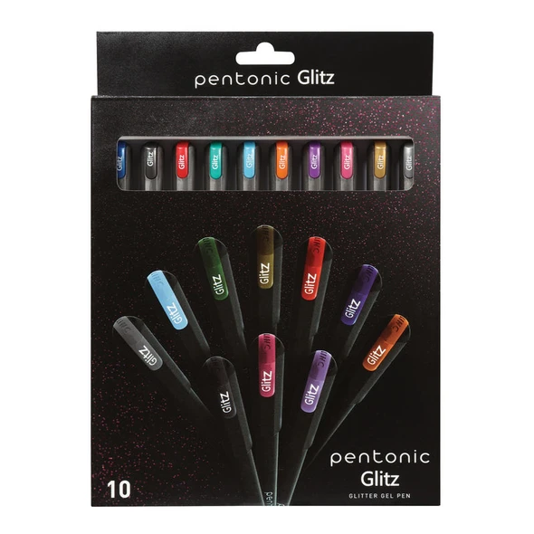 Glitter Gel Pens, 10 Assorted Colors, 10 Count
