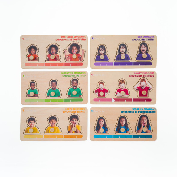 Emotions Wooden Peg Puzzles, Expressions Collection, 6-Pack