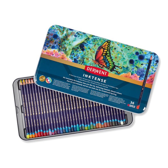 Inktense Water-Soluble Ink Pencils, 36-Count Metal Tin