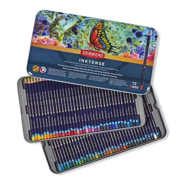 Inktense Water-Soluble Ink Pencils, 72-Count Two-Layer Tin
