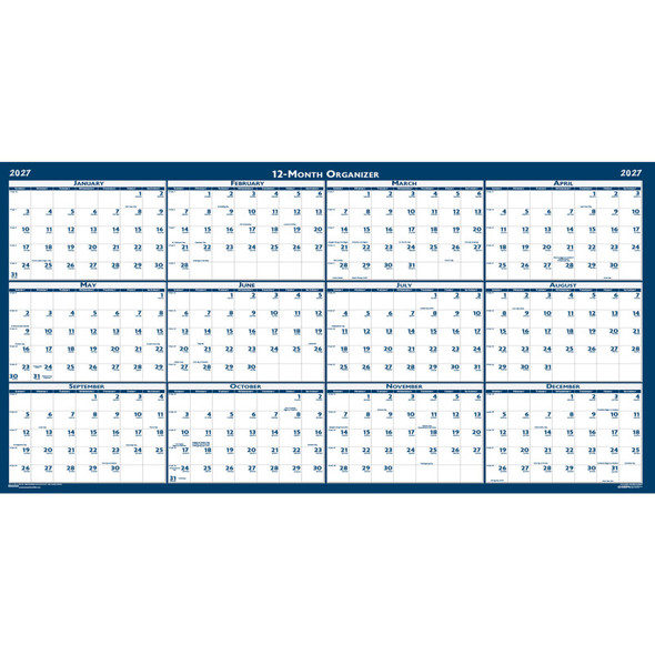 Recycled Yearly Wall Calendar, 66" x 33"