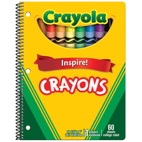 Crayola 1-Subject Spiral Notebook, 60 Count