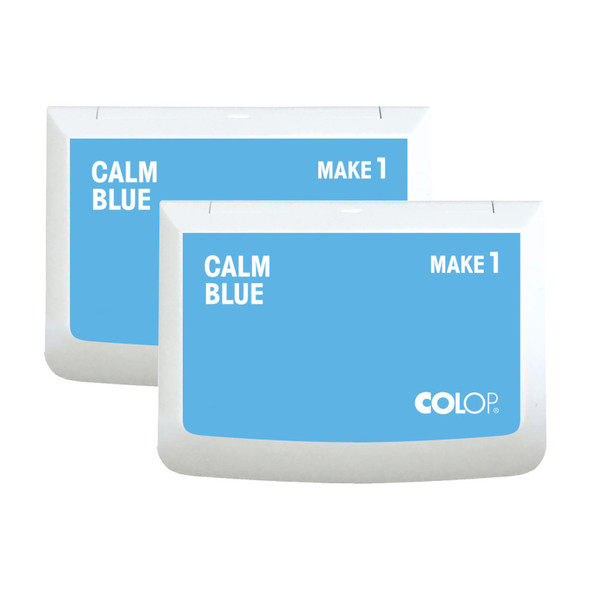 Make 1 Water-Based Acid-Free Craft Ink Stamp Pad, 3.5 x 2 Inches, Calm Blue, 2 Pack