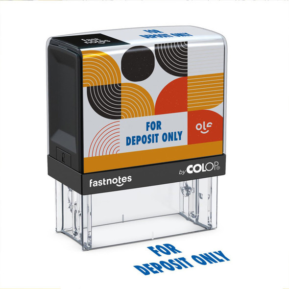 Self-Inking For Deposit Only Message Stamp, Blue Ink, Clear Alignment Base, 2 Design Cards