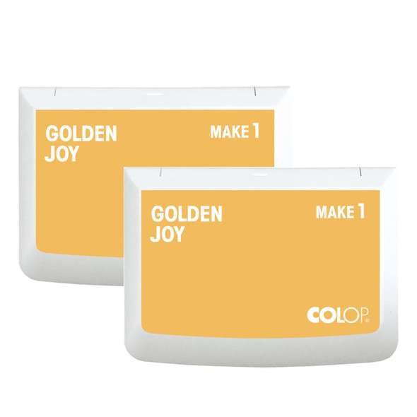 Make 1 Water-Based Acid-Free Craft Ink Stamp Pad, 3.5 x 2 Inches, Golden Joy, 2 Pack