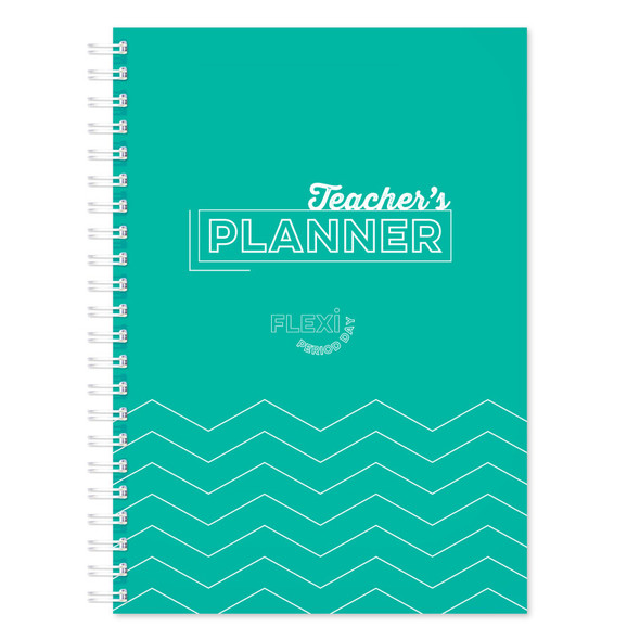 Twin-Wire Flexible-Period Teacher Planner, A4, 204 Teaching-Day Pages, Teal