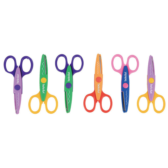 Zig Zag Decorative-Edge Scissors, 6 Assorted Cut Designs
