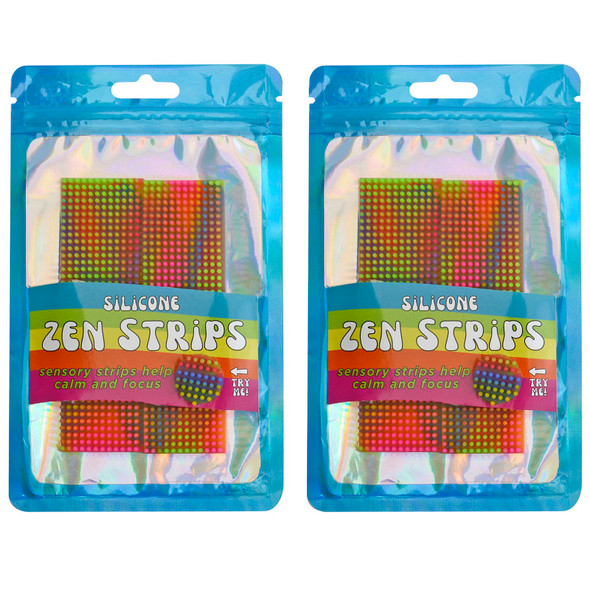 Textured Silicone Sensory Strips for Everyday Items, Assorted Colors, 2 Sets of 2