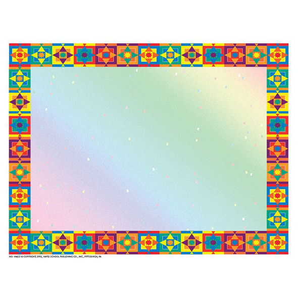 Multicolored Border Paper, 8.5" x 11", Pack of 50
