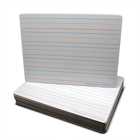 9" x 12" Two Sided Magnetic Dry Erase Boards, Red and Blue Ruled, Class Pack of 48