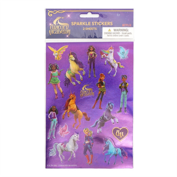 Unicorn Academy Metallic Sticker Set, 2 Sheets
