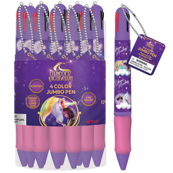 Unicorn Academy Jumbo 4-Color Retractable Ink Pen