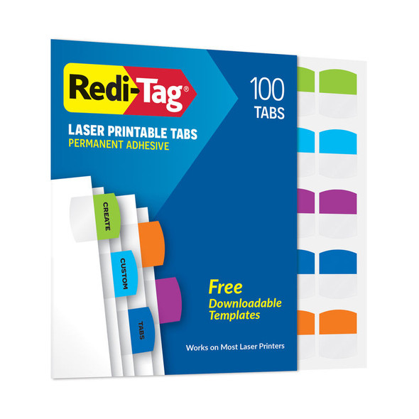Laser-Printable Permanent Index Tabs, Tropical Colors, 1-1/8 x 1-1/4 in., 100 Count
