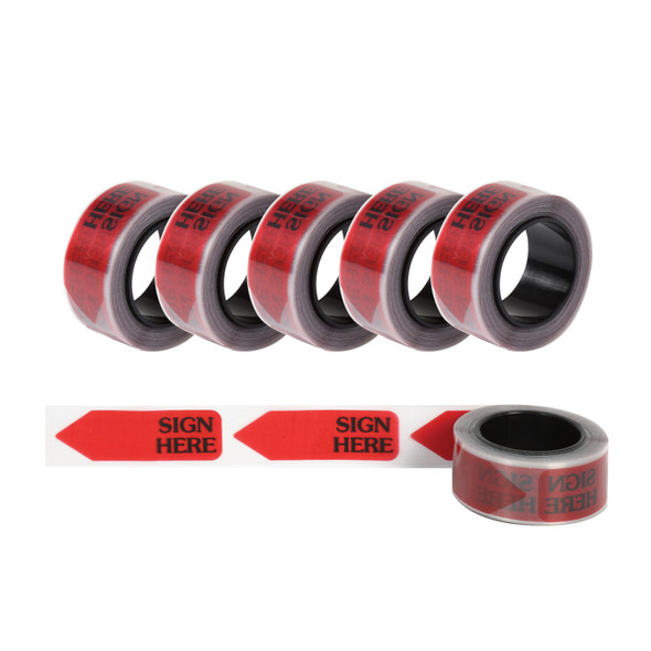 Sign Here Arrow Page Flag Refills, Red, 1-7/8 x 9/16 in., 6 Rolls