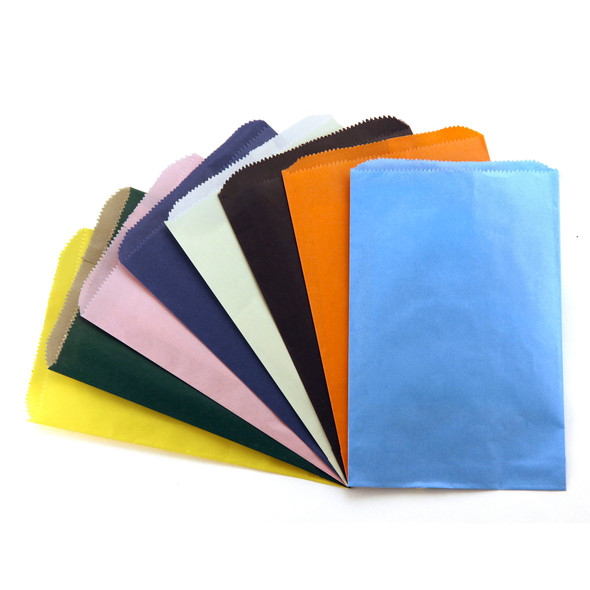 Colorful Pinch Bottom Bags, 6" x 9", 28 Per Pack, 6 Packs