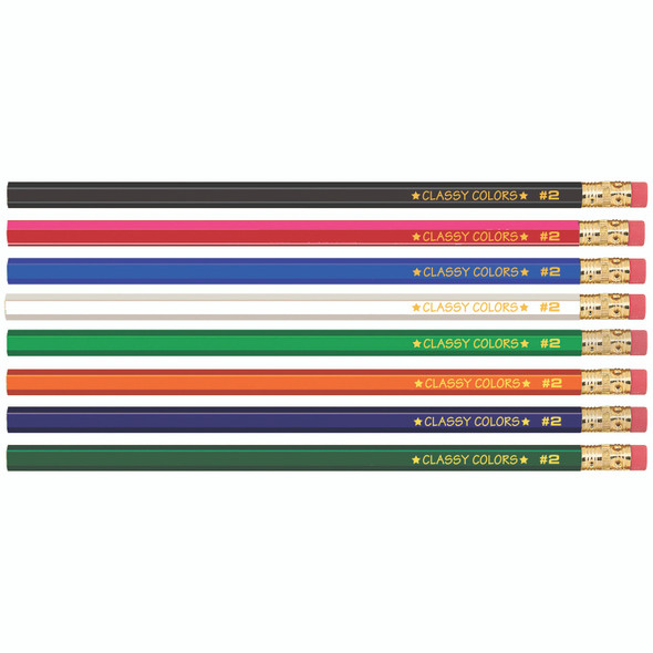 No. 2 Wood Case Hex Pencils, Assorted Colors, 12 Per Pack, 6 Packs