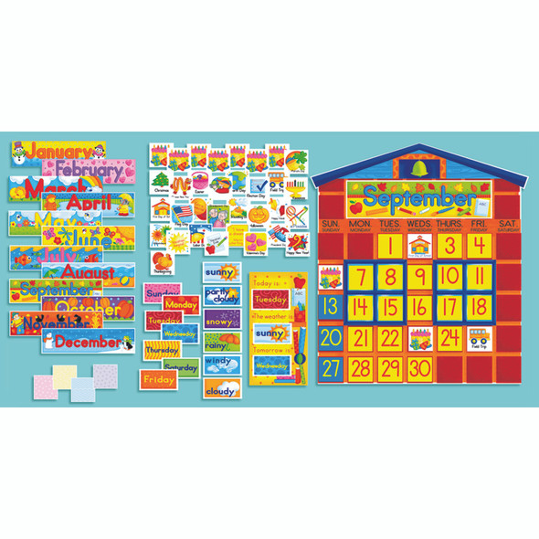 All-In-One Schoolhouse Calendar Bulletin Board Set, 2 Sets - SC-0439394058BN