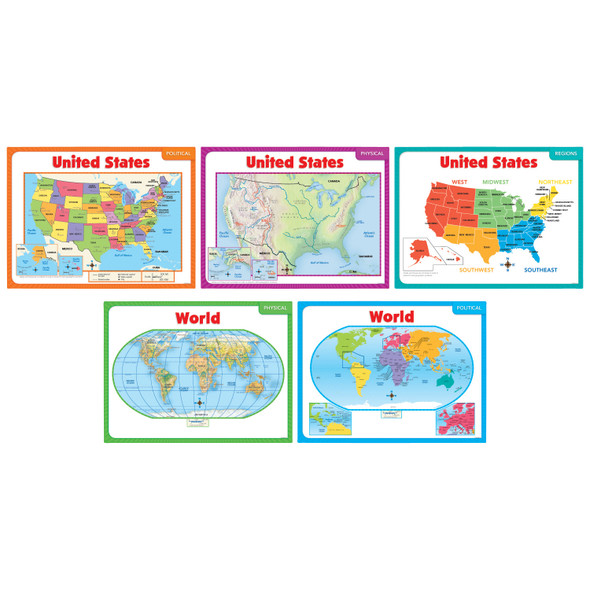 Teaching Maps Bulletin Board Set, 2 Sets