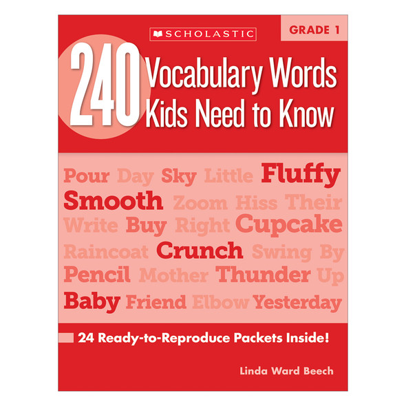 240 Vocabulary Words Kids Need to Know Book, Grade 1