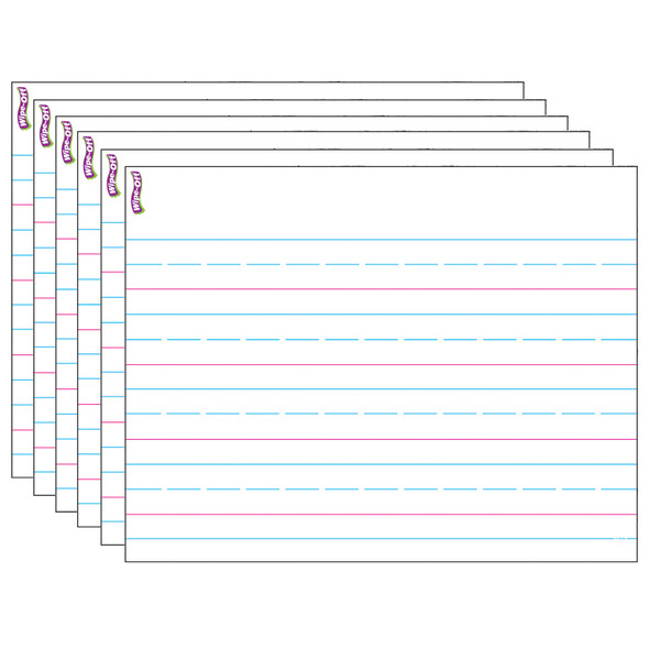 Handwriting Paper Wipe-Off Chart, 17" x 22", Pack of 6