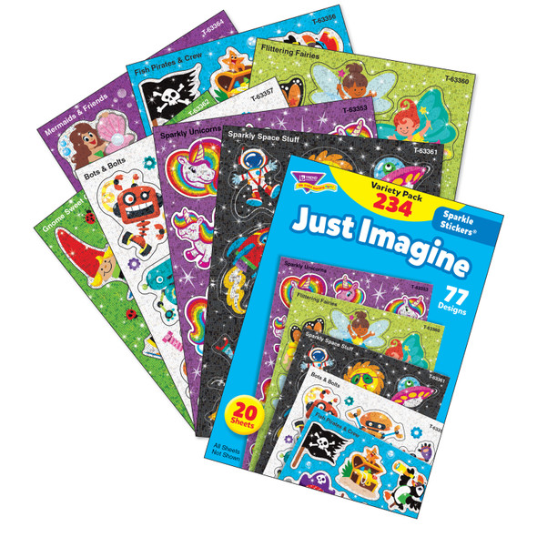 Just Imagine Sparkle Stickers Variety Pack, 234 ct