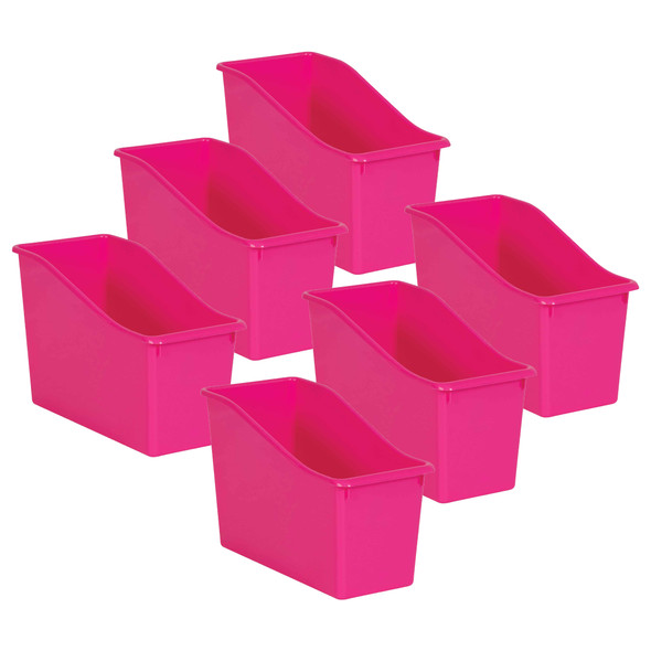 Pink Plastic Book Bin, Pack of 6