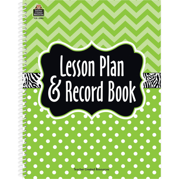 Lime Chevrons and Dots Lesson Plan & Record Book, Pack of 5
