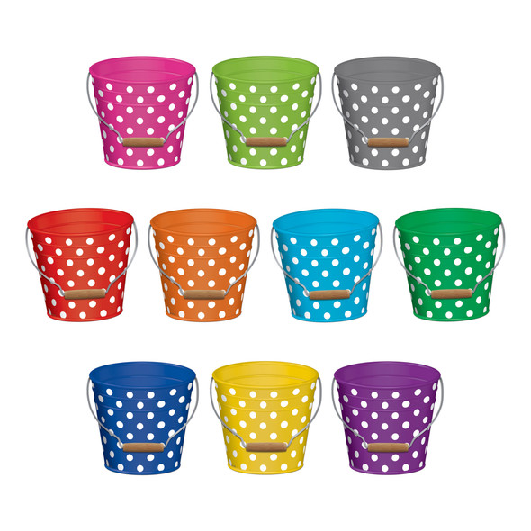Polka Dots Buckets Accents, 30 Per Pack, 3 Packs - TCR5631BN