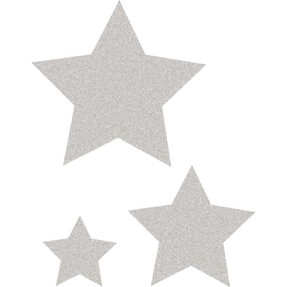 Silver Glitz Stars Accents, Assorted Sizes, Pack of 30