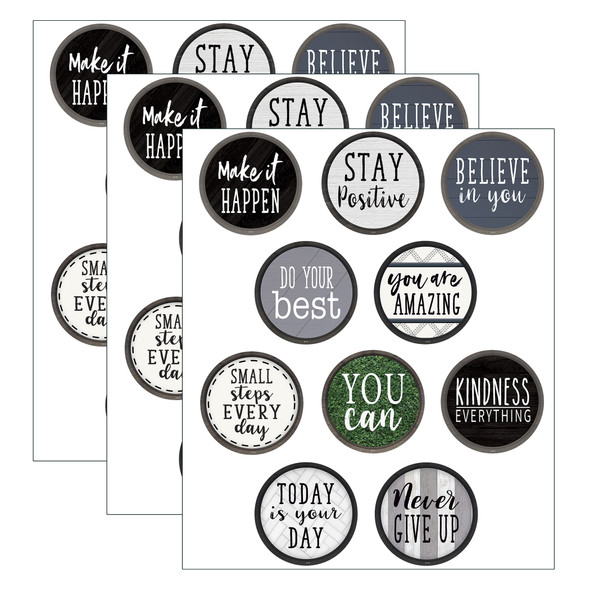 Modern Farmhouse Positive Saying Accents, 30 Per Pack, 3 Packs