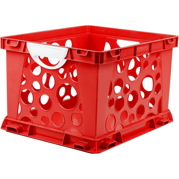 Premium File Crate with Handles, Classroom Red