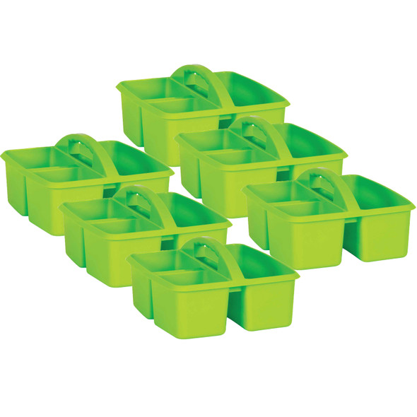 Lime Plastic Storage Caddy, Pack of 6