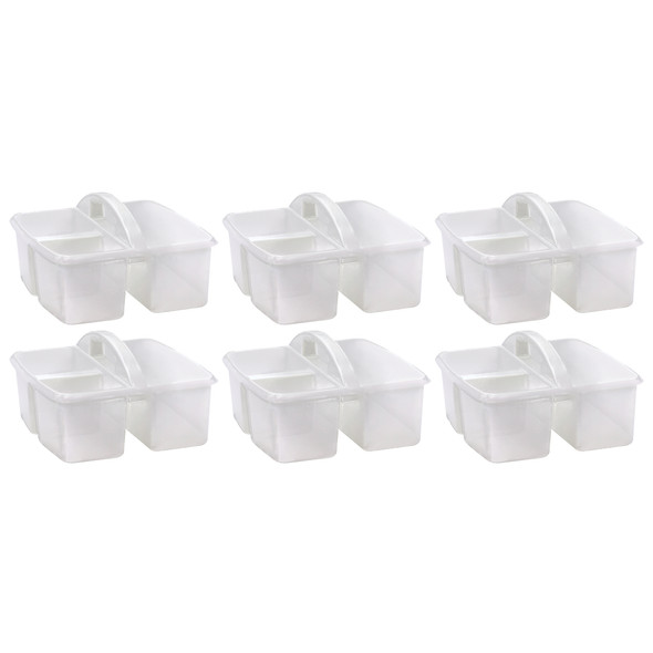 Plastic Storage Caddy, Clear, Pack of 6