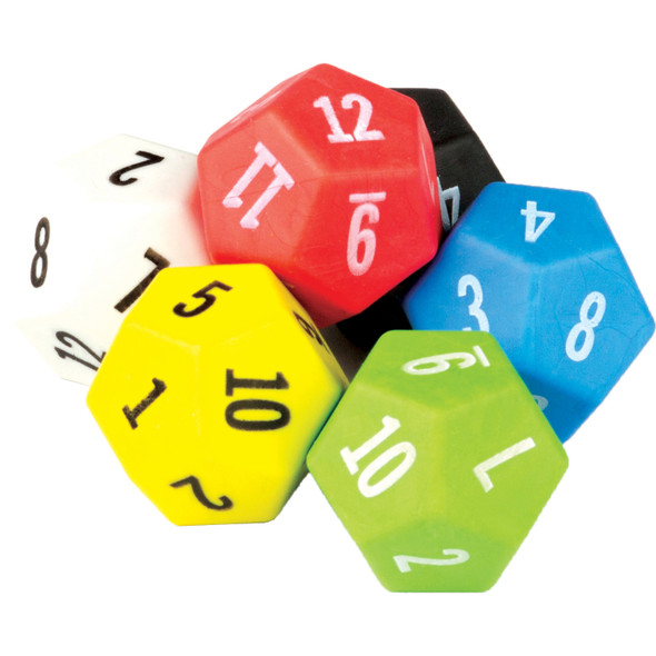 12 Sided Dice, Pack of 6
