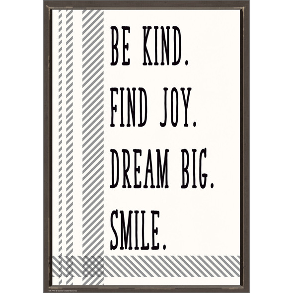 Be Kind. Find Joy. Dream Big. Smile. Positive Poster