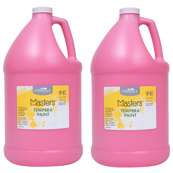 Little Masters Tempera Paint, Pink, Gallon, Pack of 2