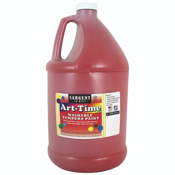 Art-Time Washable Tempera Paint, Red, Gallon