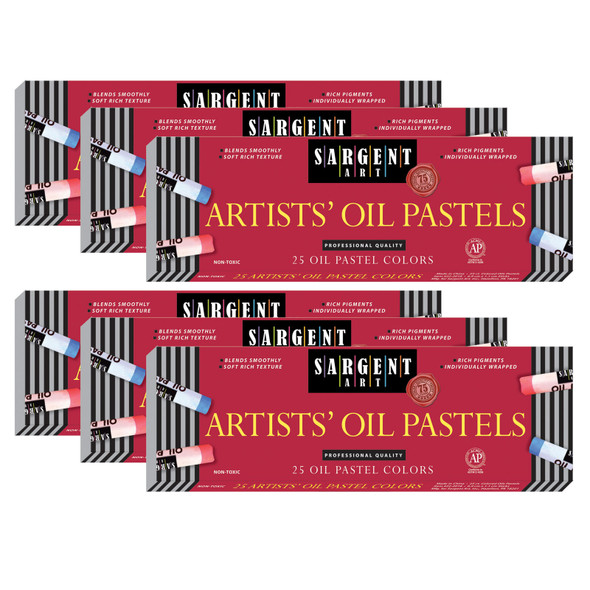 Oil Pastels, 25 Colors Per Box, 6 Boxes